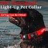 Waterproof Glowing Dog Collar with AirTag Holder, 2-in-1 Rechargeable LED Pet Collar for Night Safety & Tracking, Lasts Up to 8 Hours