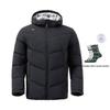Chaqueta de plumón con capucha de manga larga ajustada para hombre Li Ning Ropa de abrigo Negra AYMS389-2