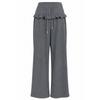 Shop   Women Elastic Waist Tie Pocket Frill Wide Pants Black Ntt Wpt260130   