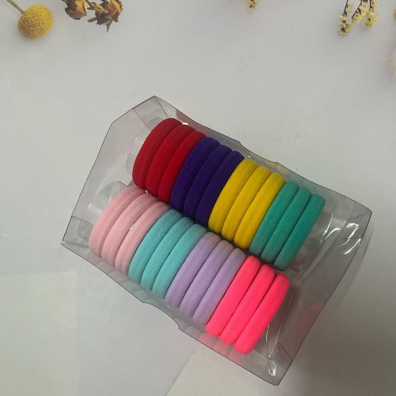 24PCS Girls Black Elastic Hair Rubber Bands Big Colorful Hair Tie For Women Ponytail Holder Gum Rope Kids Hair Accessories Set