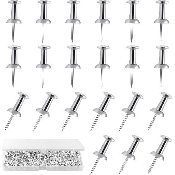 200 Count Gold Push P - Standard Plastic Head Steel Point Thumb Tacks for Bulletin Board, Cork Board, Wall Hanging - Decorative Office Supplies