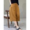 Fashion Cotton and Linen Wide-leg Pants Women's Summer Thin Cropped Pants Shorts Mother Straight Pants Casual Pants