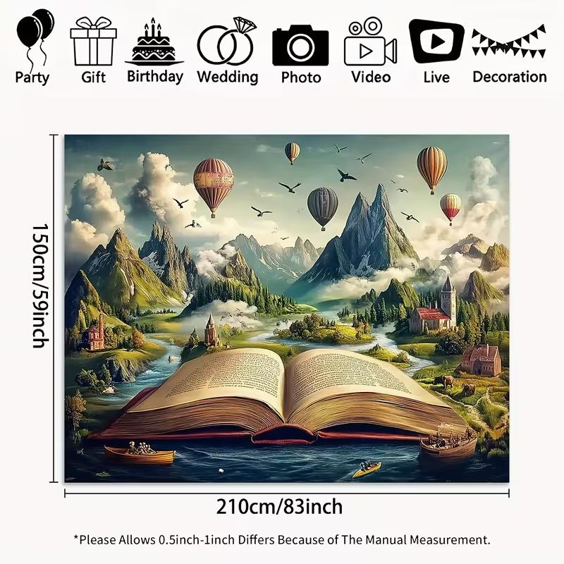 2D Magical Storybook Backdrop Mountain Landscape Photography Background
