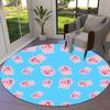 1pc Jellyfish Pattern Blue Pink Round carpet, Made of Polyester,Perfect for Decorating Office Chairs, Living Rooms,Vibrant Decorative Rug