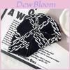 Y2k Goth Style Knit Hat With Chain Pattern For Streetwear And Hiphop Fans