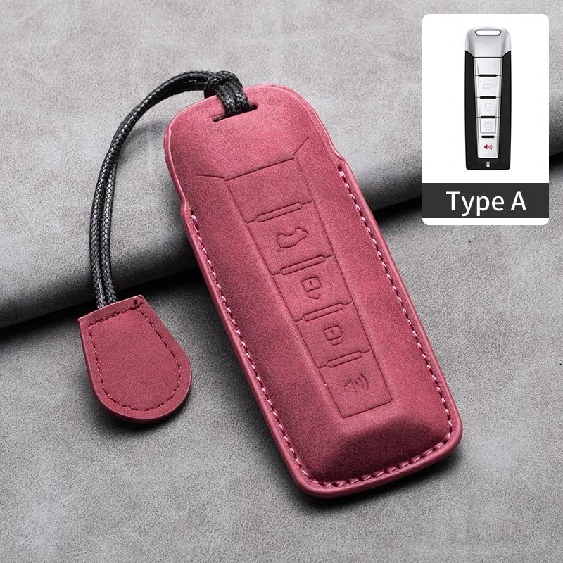 Car Remote Key Case Cover For Great Wall Gwm Wey Coffee01 Coffee02 Wey-X Wey-S Wey-Gt Vv7 Gt8 Leather Key Fob Keychain