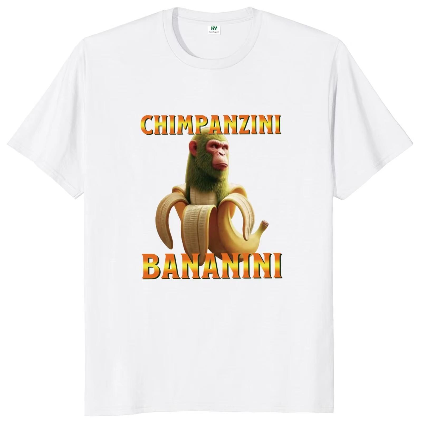 

Chimpanzini Bananini T Shirt Funny Italian Brainrot Meme T-shirts Cotton Soft Unisex Tee Tops Streetwear Oversized Loose Casual M