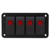 Rocker Switch Panel 4 Gang Red Prewired Rocker Switch with 2PCS Sticker for Automobile Ship 12V 20A 24V 10A
