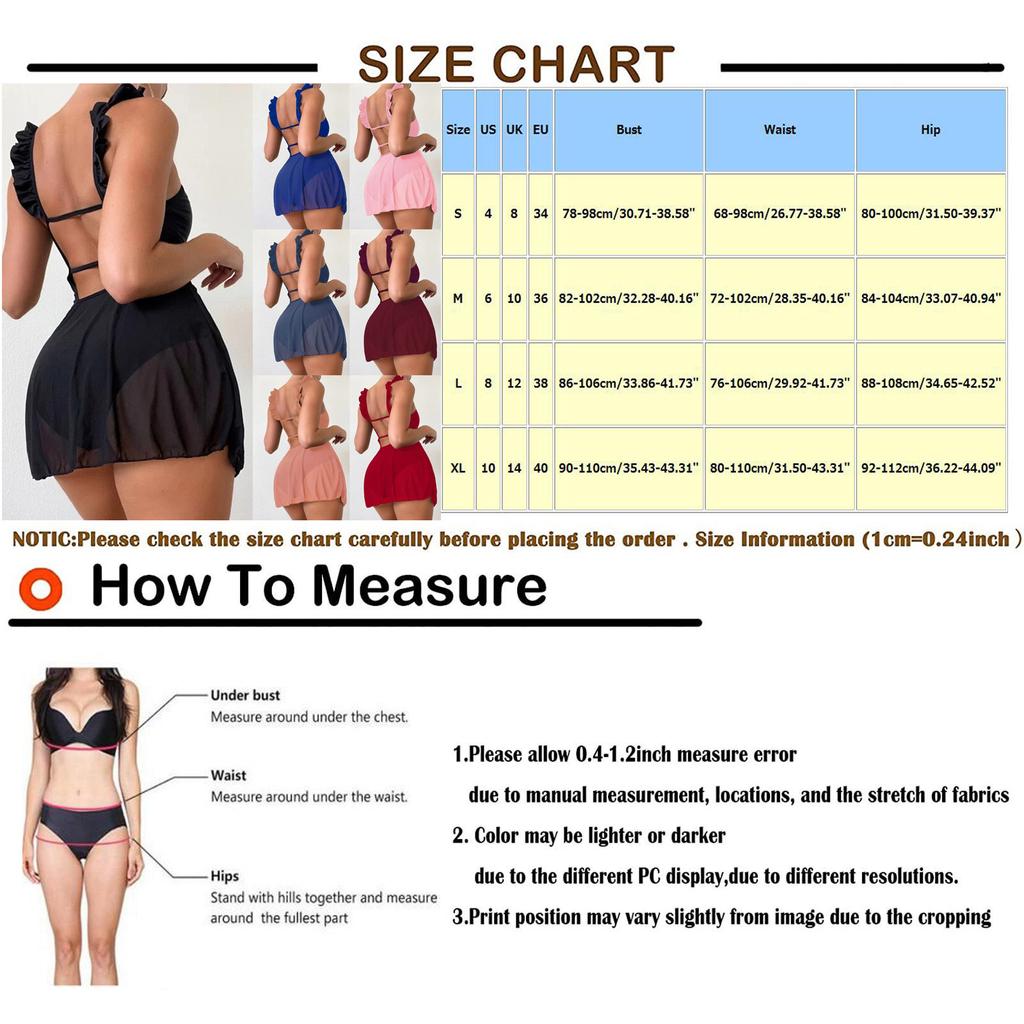 Women's Summer Solid Color Backless Tie Waist One-Piece Swimsuit with Skirt Two-Piece Set Swimwear Beachwear