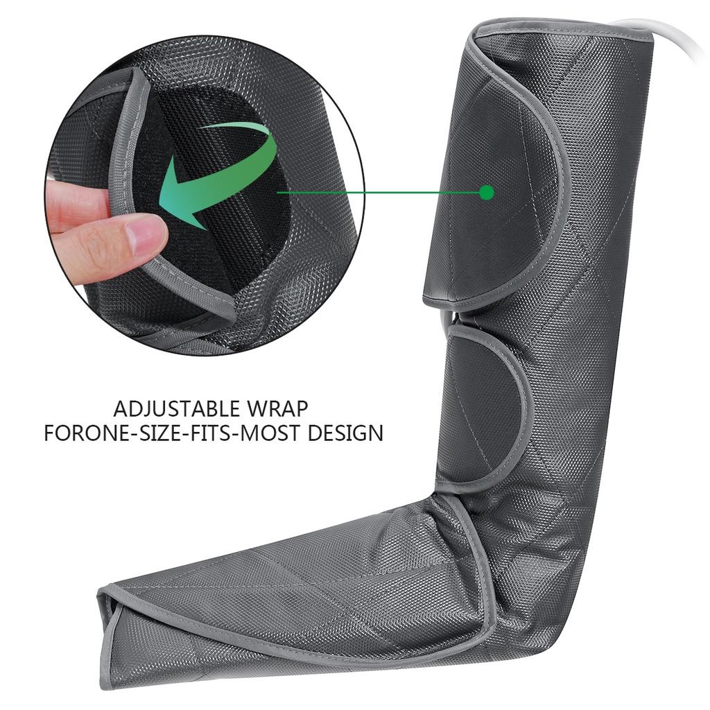 24W Electric Leg Air Compression Massager Heated for Foot & Calf Thigh Blood Circulation with Handheld Controller 360° Wrap Massager Boots