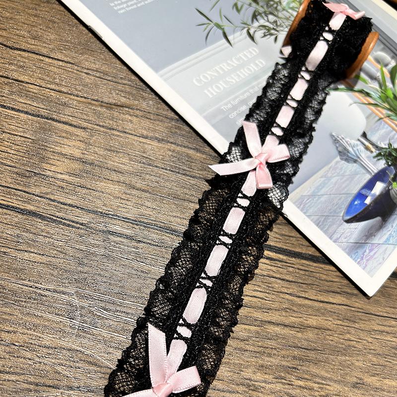 1Yard Bow Pleated Lace Trim Handmade Diy Decoration Baby Clothes Skirt Hem Clothing Lace Accessories Curtains Home Decoration