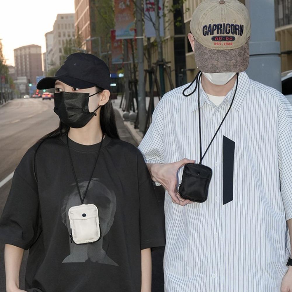 Casual Halter Coin Pouch Solid Color Crossbody Bags Small Lightweight Storage Bag Girl Boy