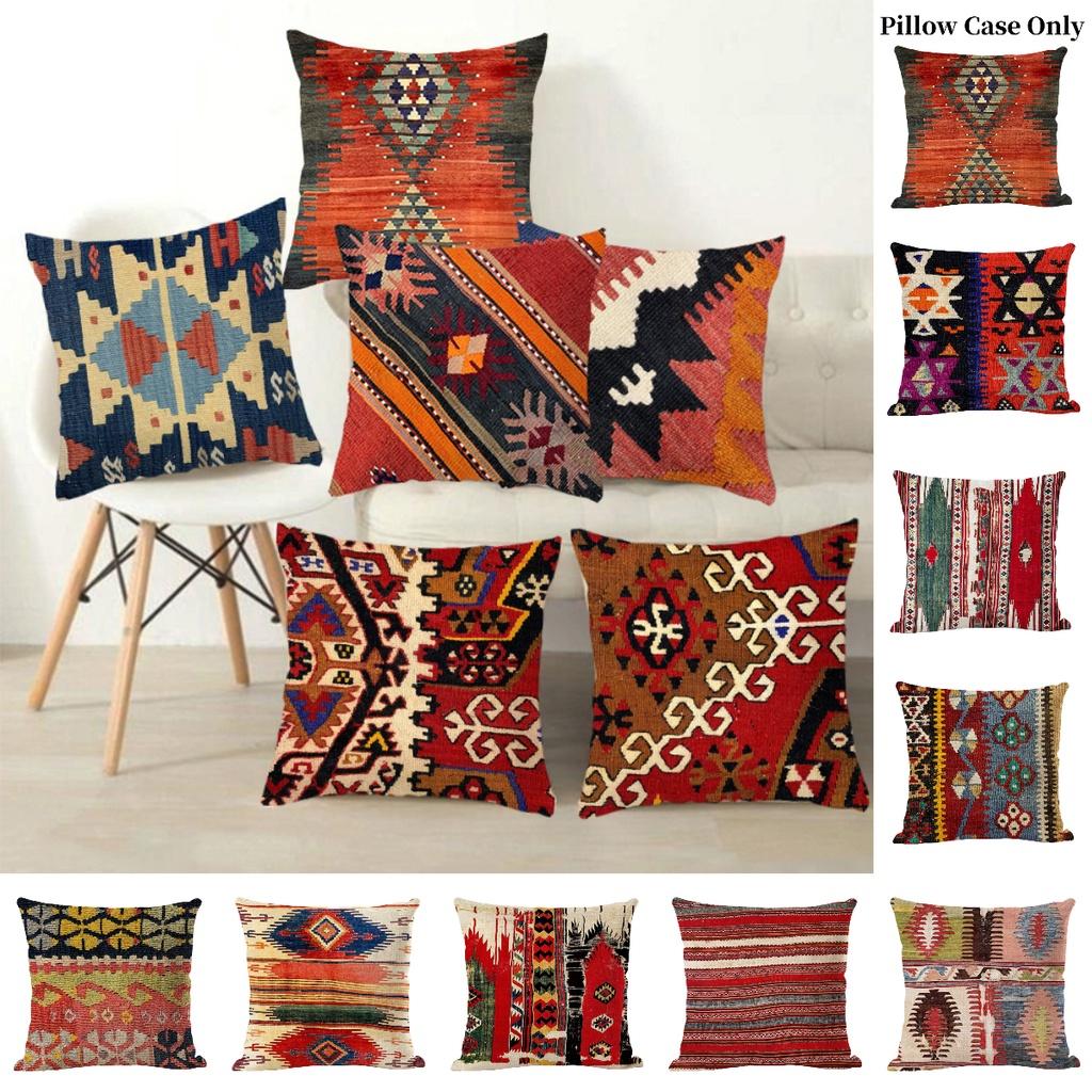 Bohemian Kilim Style Linen Pillow Cover 45x45cm For Home Dcor