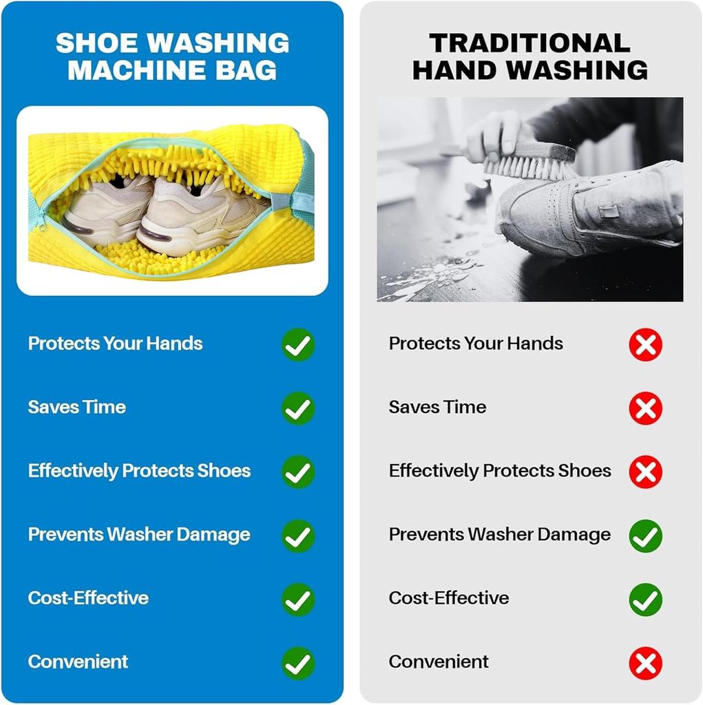 Hot 360° Deep Cleaning Shoe Washing Machine Bag Reusable Laundry Sneaker Bag Anti-Deformation Mesh Protector For All Shoe Types