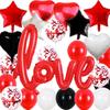 1Set Romantic Wedding I Love You Heart Aluminum Foil Balloons Heart Ballons Valentine Day Birthday Party Decorations