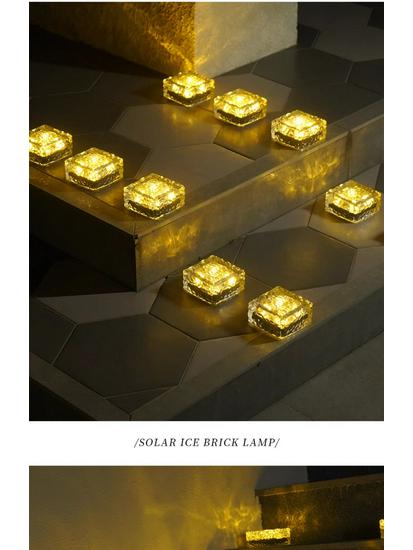 Solar Ice Brick Waterproof Outdoor Garden Light
