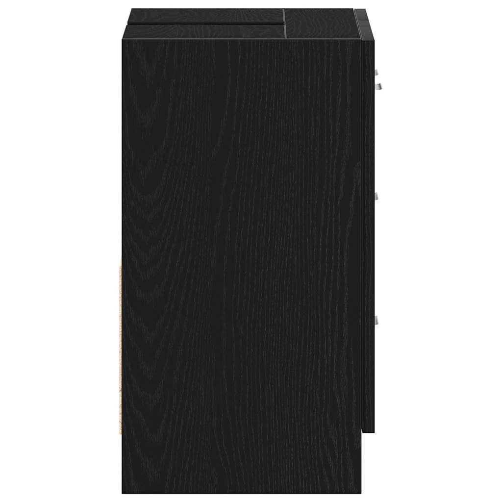 Bathroom Vanity Unit Black Oak Effect 63 x 30 x 54 cm