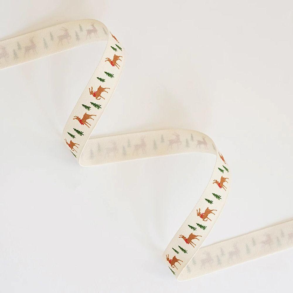 Elk Christmas Ribbon Letter Party Webbing Material Fashion Christmas Tree Decor  Cake Box Decor