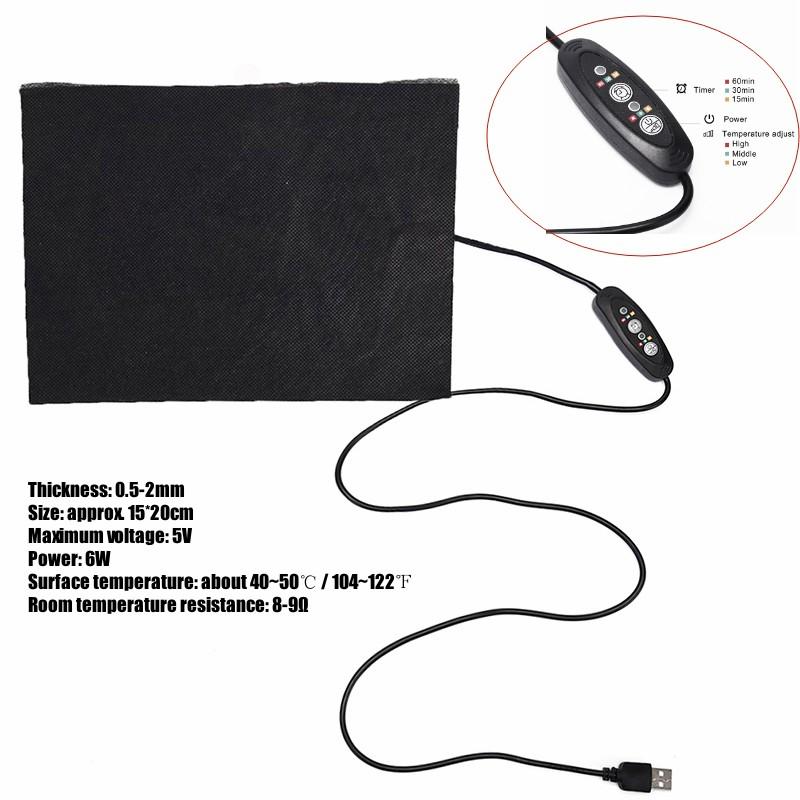 1 Set DIY USB Electric Heated Jacket Heating Pad Themal Warm Winter Heating Vest Pads For Outdoor  Heated Clothing