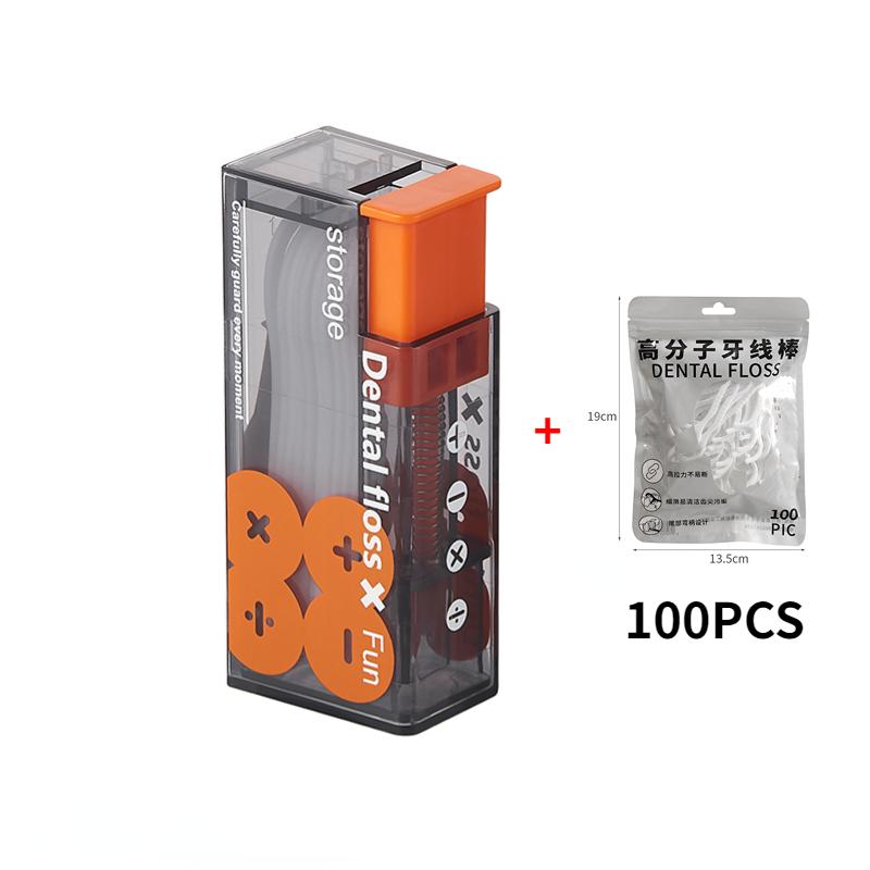 Portable Floss Box with 10pcs Dental Floss Pop Up Dental Floss Dispenser Oral Care Teeth Cleaning Tool for Home Office