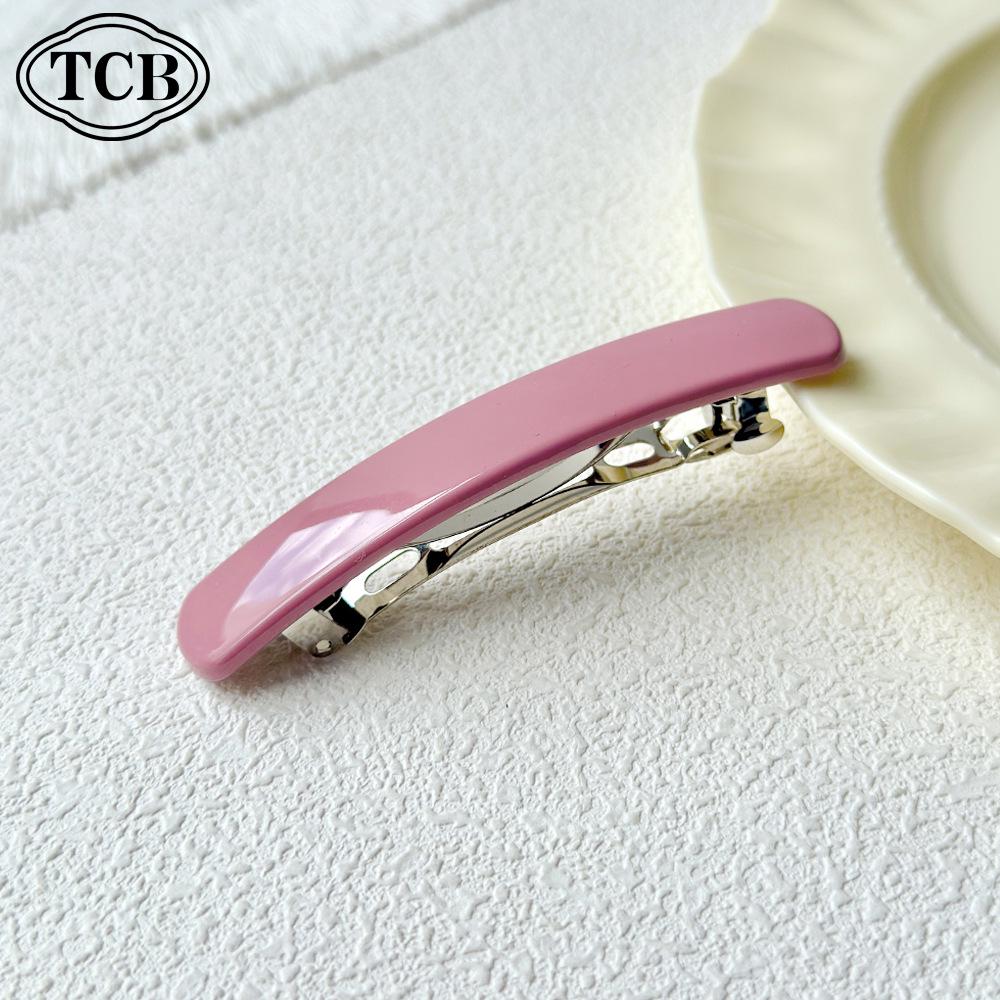 Minimalist Leopard Print Square Hair Clip: Shiny Spring Clip for Women's Half-Up Styles