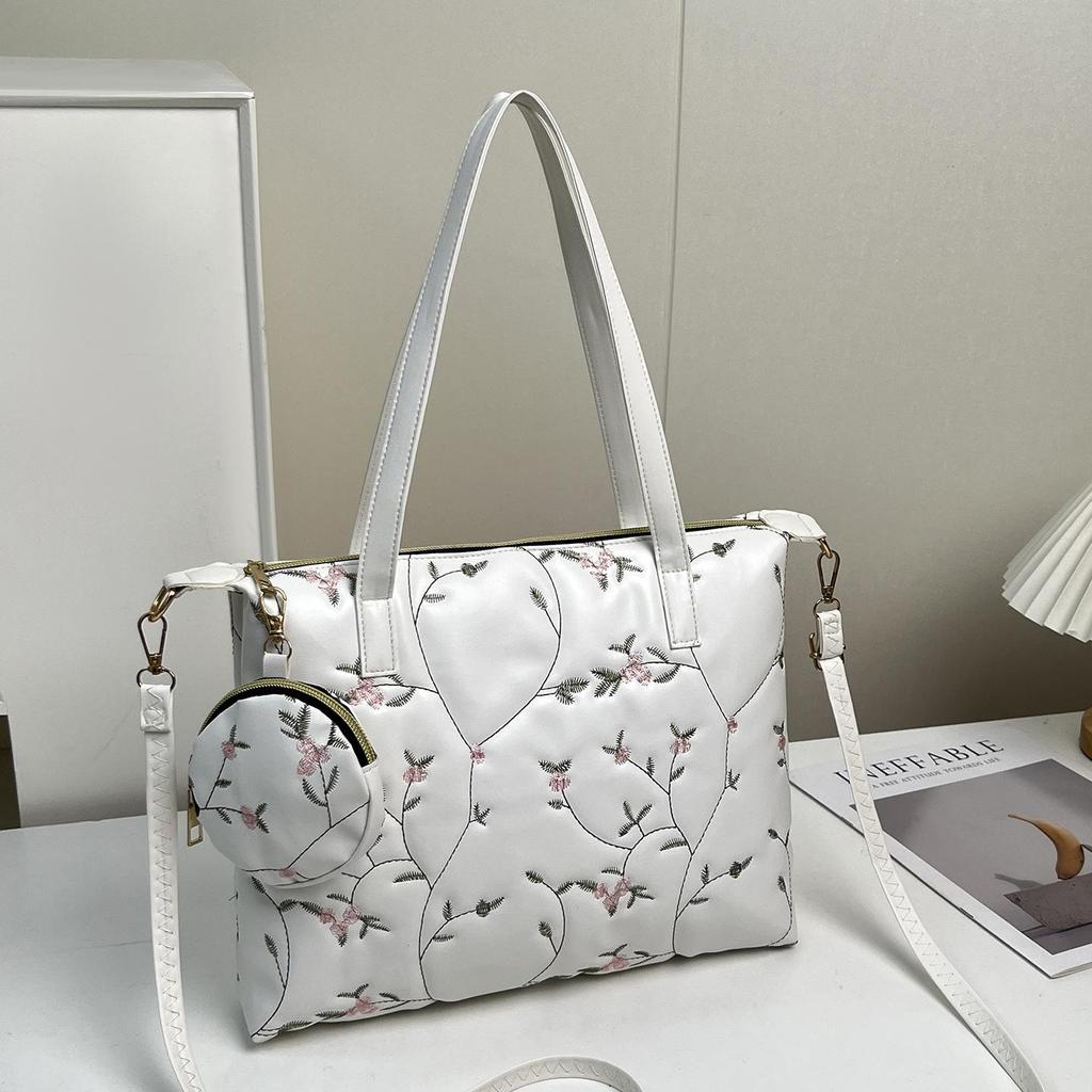 Stylowa Haftowana Kwiatowa Torba Crossbody 2025 - Torebka w Koreańskim Stylu z Pojedynczym Paskiem na Ramię, Mała Okrągła Torebka