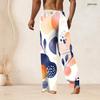 Men S Plus Size Printed Drawstring Waist Straight Leg Full Length Beach Pants With Pockets
