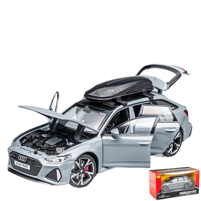

Игрушечная модель автомобиля RS6 в масштабе 1/32 со звуком и светом, открывающиеся двери, литая модель автомобиля из сплава, коллекционная игрушка для мальчика, взрослого, праздничный подарок серый