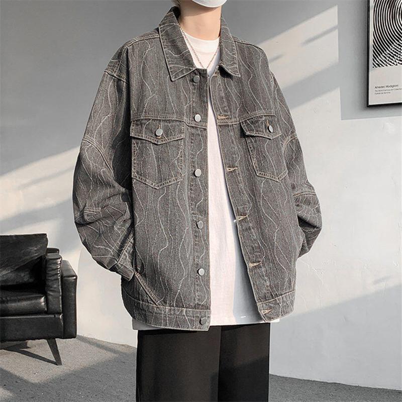 Spring Autumn Men's Cotton Denim Jackets Fashion Youthful Vitality Casual Outerwear Men Loose Streetwear Denim Coat Plus Size