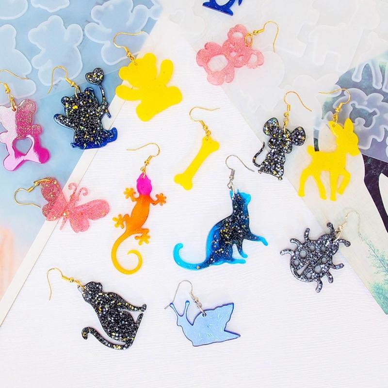 Crystal Resin Silicone Mold Geometric Animal Molds for Earrings Listing Jewelry Making Charm DIY Necklace Pendant Molds