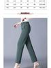 Women's Lightweight Ice Silk High-Waist Casual Pants for Summer - Mid to Elderly, Loose Fit, Nine-Length