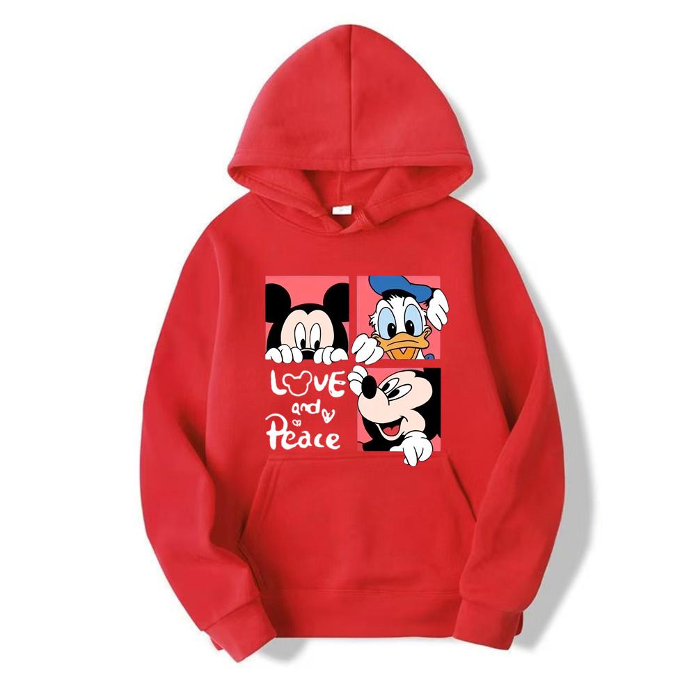 Disney Mickey Mouse Minnie Mouse Woman Hoodie Cartoon Anime Women Pullover Casual Autumn Winter Couple Oversized Sweatshirts