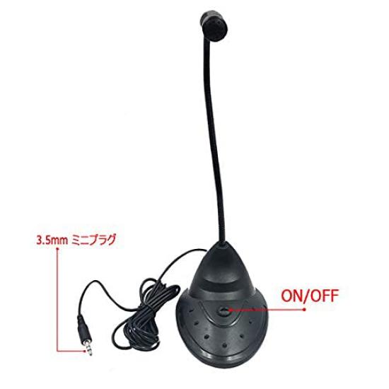 3.5mm Mini Condenser Gooseneck Microphone with Stand, 1.3m Cable, ONOFF Switchable, 360° Omnidirectional, for PC