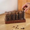 2026 Coffee Bean Sub-packaging Bottle, Sealed Glass Storage Jar with Wooden Lid, Storage Ornament Display Rack