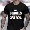 The Beagles Crazy Beagle Dog Pattern Print, Men's Loose, Casual and Versatile 100% Cotton High-quality Short-sleeved T-shirt