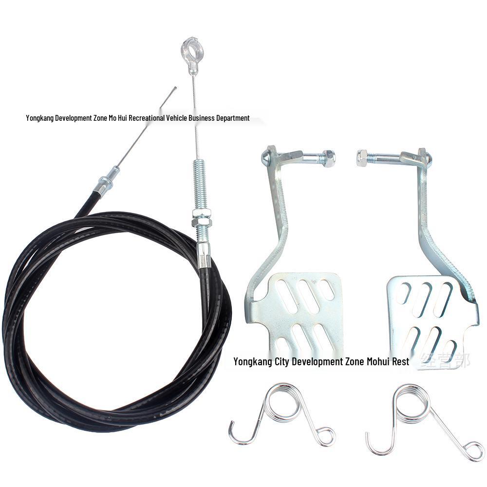 Brake Throttle Foot Pedal with Cable for Predator 212cc/196cc 5.5hp Silver