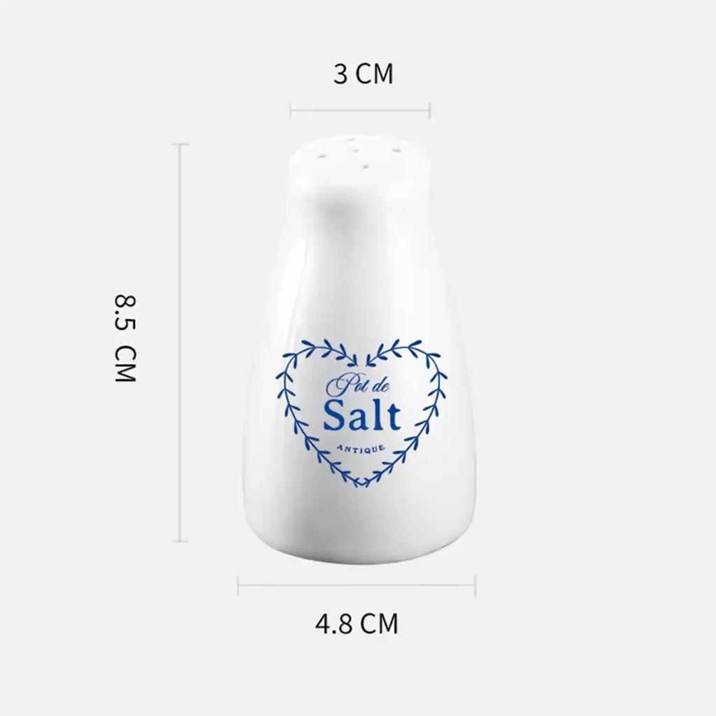 French Medieval Ins Home Ceramic Salt and Pepper Shakers with Extra Lids Desktop Small Seasoning Bottle Toothpick Box