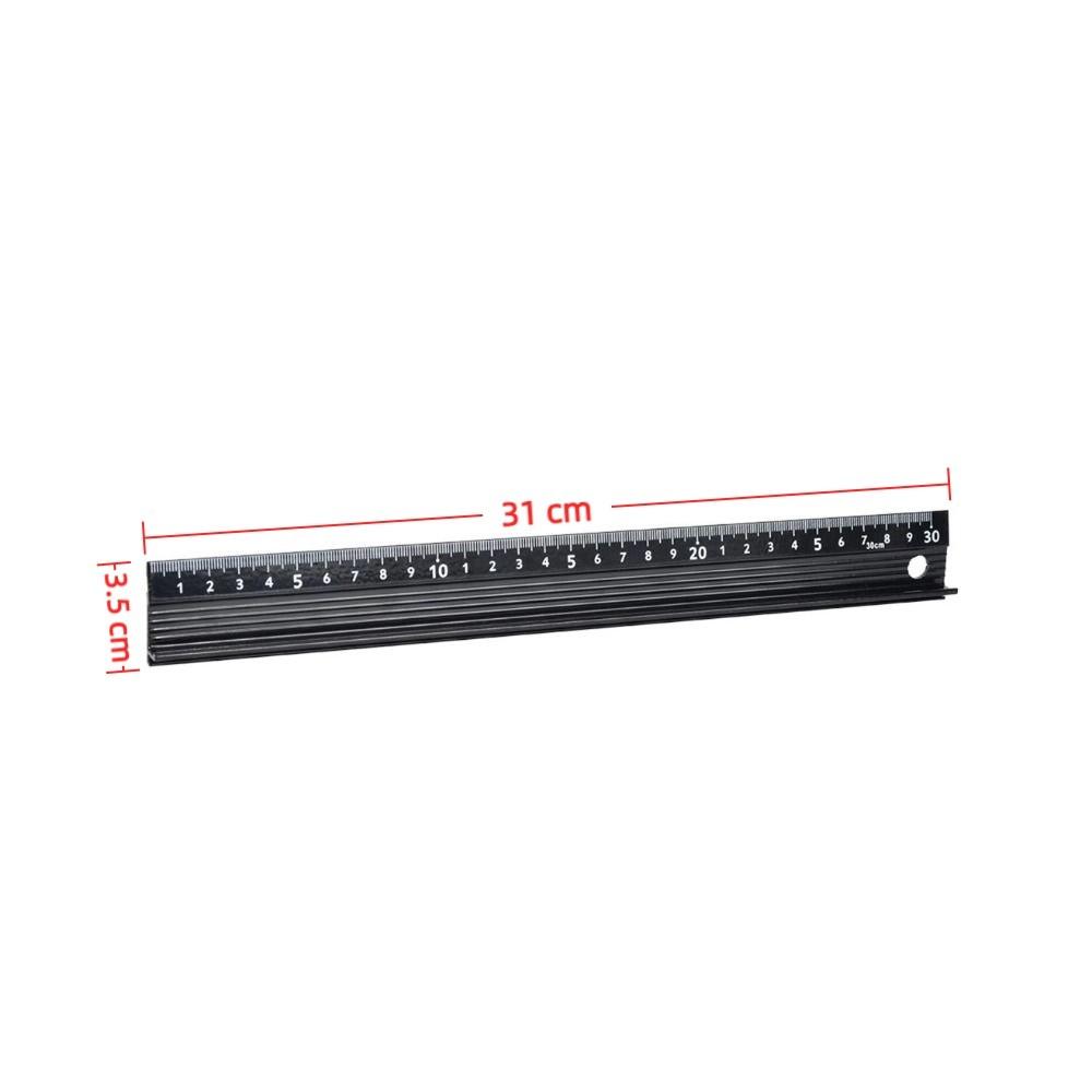 Aluminum Alloy Safety Ruler with Guard 30cm Drafting Ruler  for Crafts and Office Use