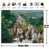 2D Triumphal Entry Backdrop, Palm Sunday Procession Scene Background for Christian Home Decor