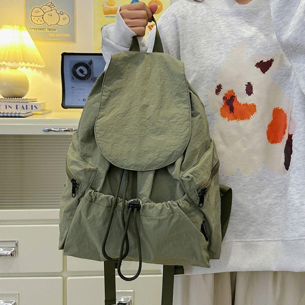 Korean Style Travel Backpack Nylon Student Schoolbag Fashion Drawstring Backpack  Outdoor
