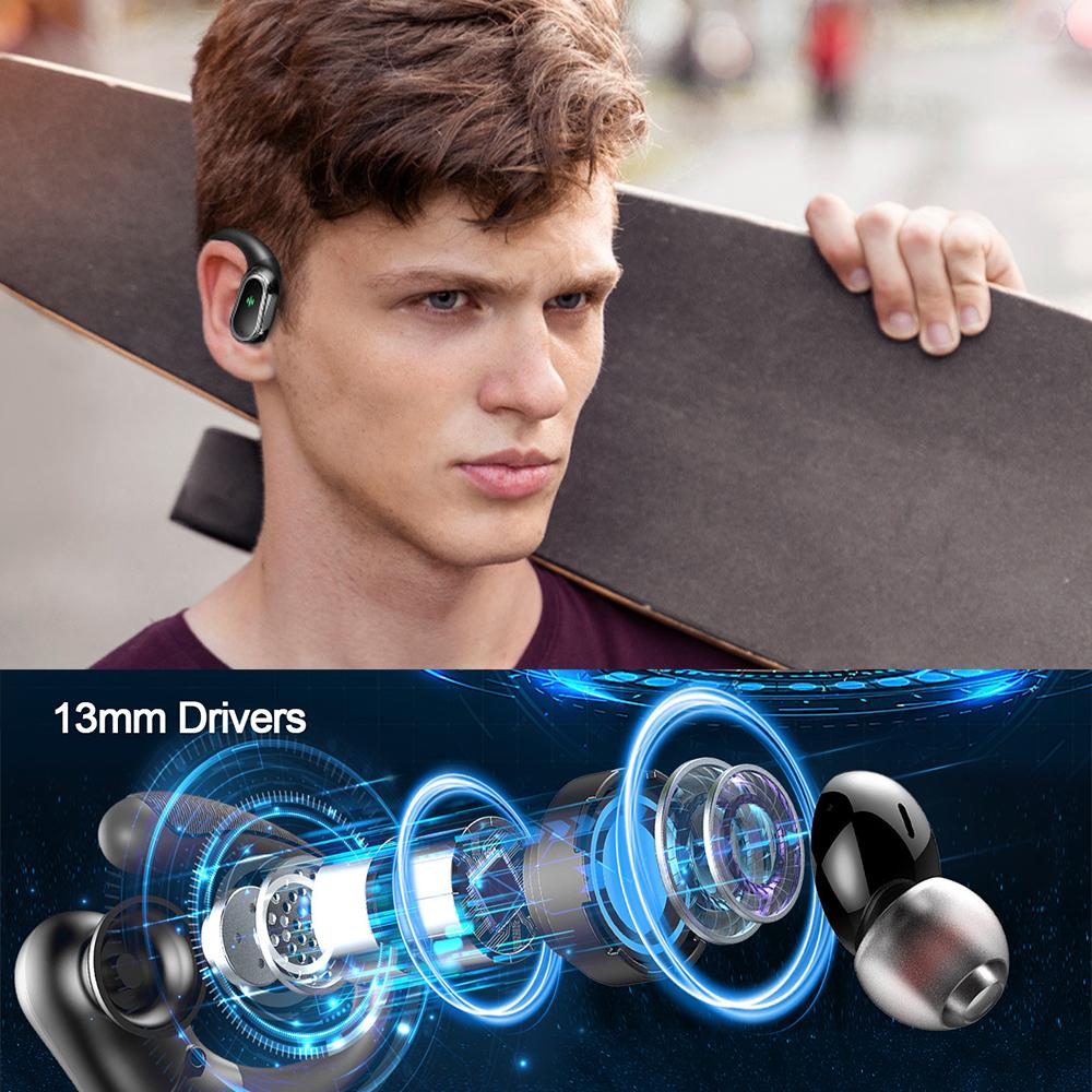 Wireless Earbuds, Bluetooth 5.4 Headphones Sport, 50Hrs HiFi Stereo Deep Bass Over-Ear Buds with ENC Noise Cancelling Mic, IP7 Waterproof