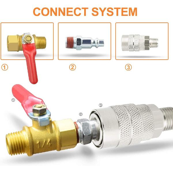 GASHER 12PCS 1/2-Inch Male Industrial Coupler,1/4 Basic Flow Quick Connect Air Coupler