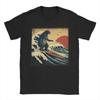 Fashion Godzillaed Surfing The Great Wave TShirts for Unisex Pure Cotton T Shirt  Short Sleeve Tee Shirt Gift Idea Clothing