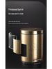 5L Champagne Gold Pedal Trash Can with Lid for Kitchen Use