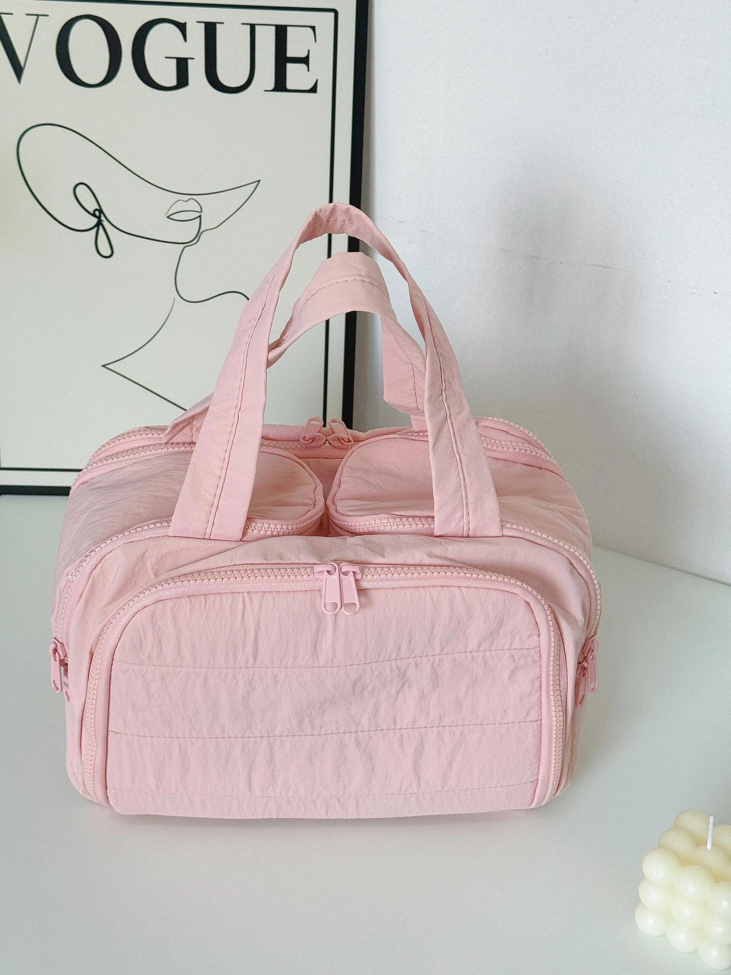 2025 Multicolor Double-Opening Large Capacity Makeup & Toiletries Travel Bag 31x19.5x21 розовый