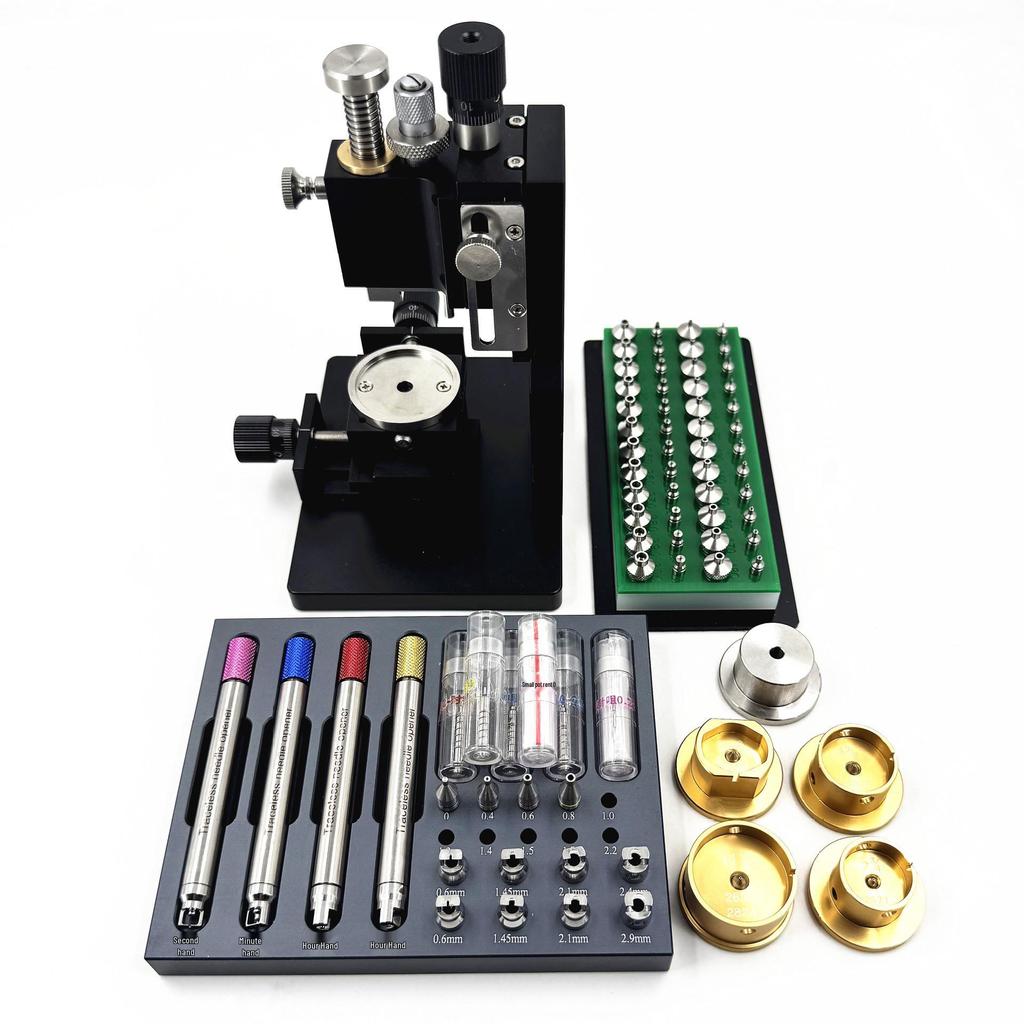 Watch Repair Kit: Jewel Setting Machine, Movement, Hands, Needle Stand, Traceless Pliers