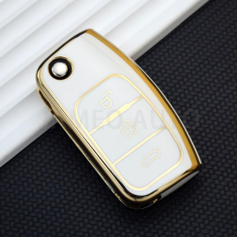 New Tpu Car Key Case Cover For For Ford Focus 2 Mk2 Fiesta Mondeo Galaxy Falcon Territory Ecosport Kuga Escape Keychain Rings