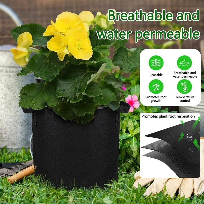 Plant Seedling Bags Non-Woven Fabric Growth Bags Durable Grow Bag Gardening Supplies Vegetable Garden Accessories