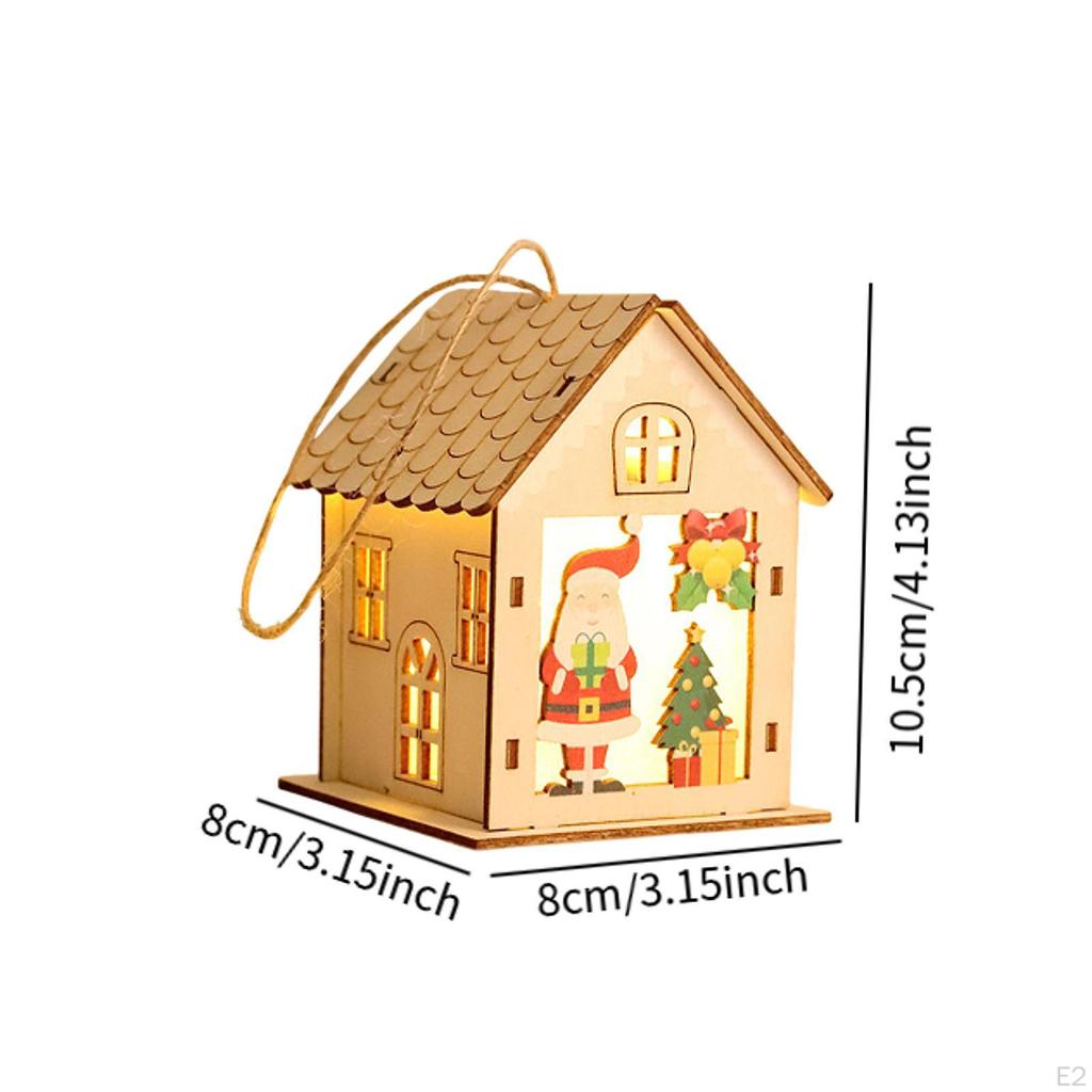 Lighted up Christmas Village House,Xmas Hanging Decoration Decors Gift Santa Claus Tree
