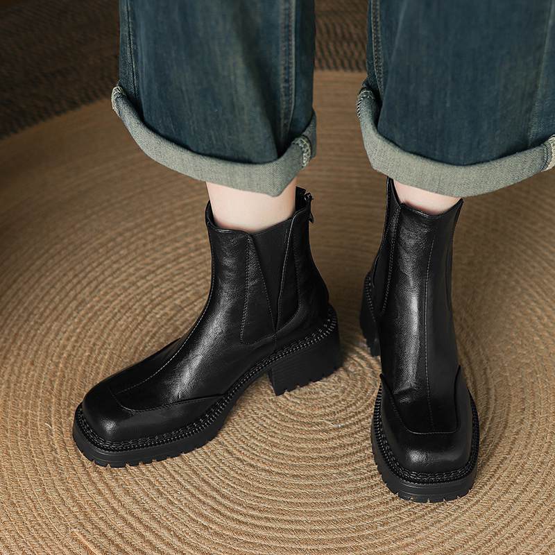 Krazing Pot 2026 Microfiber Winter Round Toe Modern Platform Size 33 Boots Size 43 Thick Bottom Zipper Women Ankle Boots